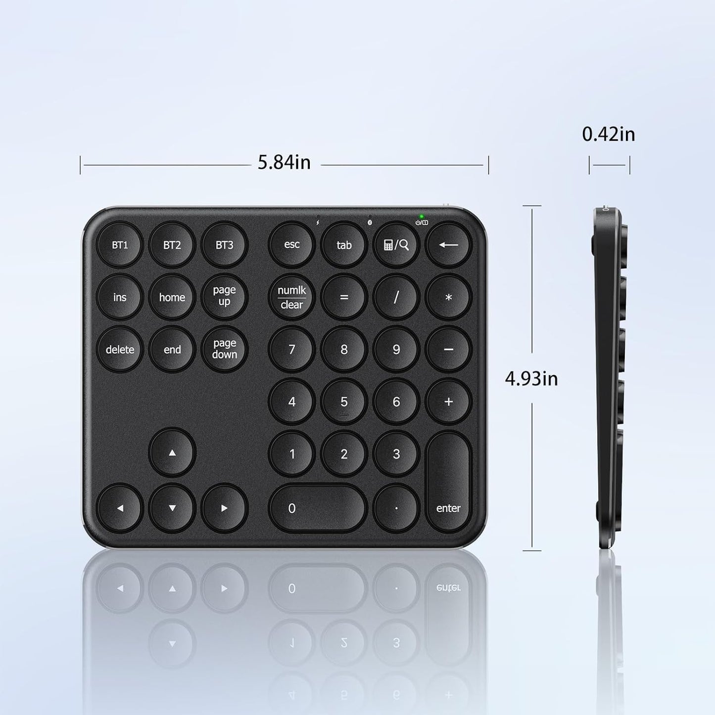 Tastatură Numerică iClever IC-KP11, Bluetooth, Wireless, Multi-dispozitiv, Reîncărcabilă USB-C, Portabilă, 35 Taste