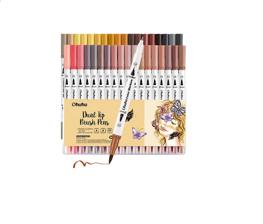 Ohuhu Maui Series Set 36 Markere, Baza Apa, Dula Tips Brush&Fineliner, Skin Tones Y30-80600-46