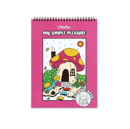 Ohuhu Carte De Colorat „My Simple Pleasure” – 40 Modele Față-Verso, Hârtie Groasă, Spirală, 20x25 cm, Y44-83000-65