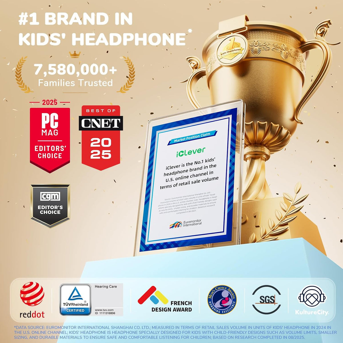 Căști iClever Q950, Bluetooth 6.0, Anularea Zgomotului, Certificate TÜV Rheinland Pentru Protecția Auzului, Tehnologie SafeSound 3.1, Autonomie 60 h, Husă Transport