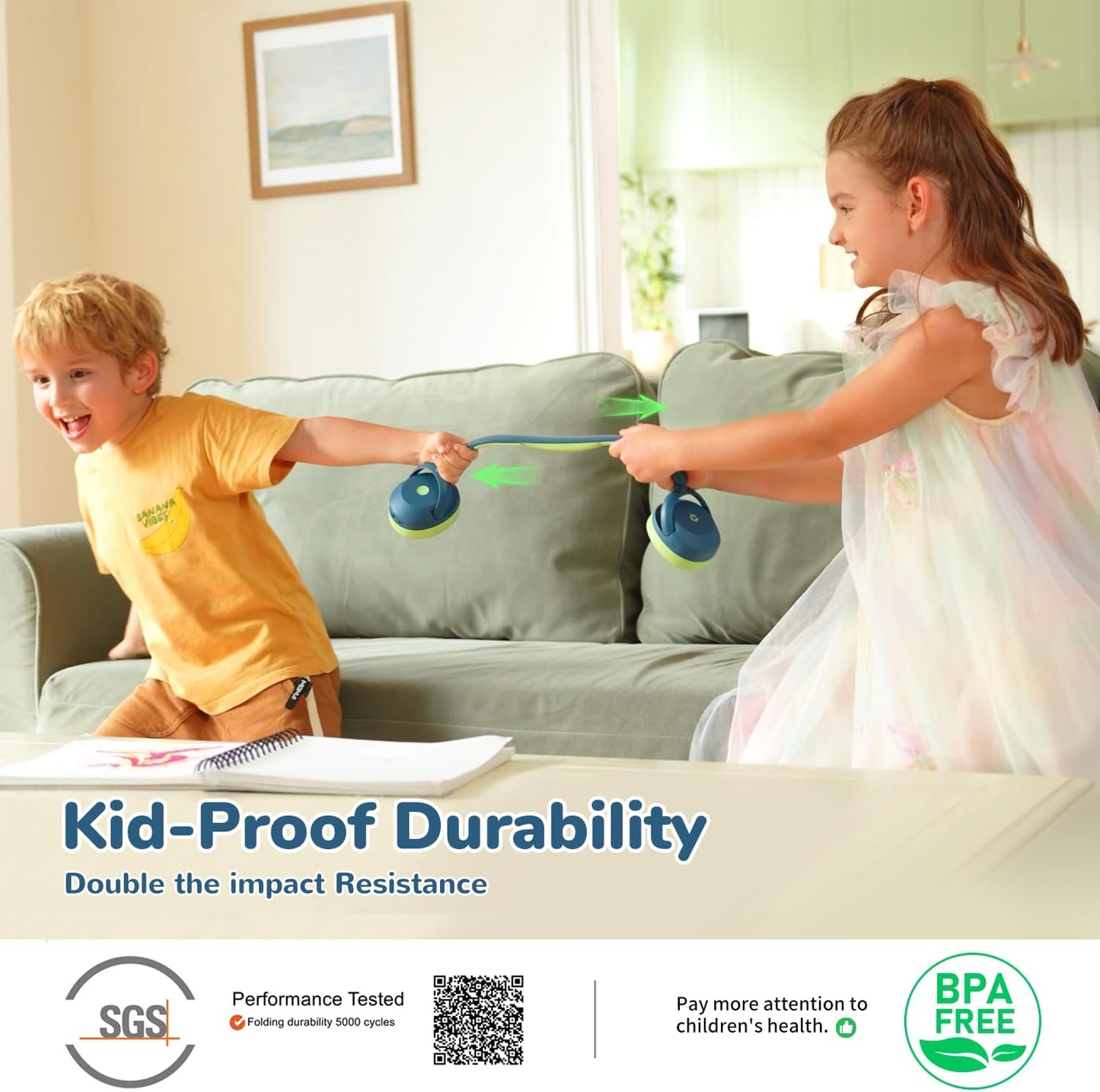 Căști iClever BTH20, Anulare Activă Zgomot, Redare 60 Ore, Incărcare Rapidă Tip C, Volum 80dBA, Bluetooth 5.4, Wireless, Culoare Albastru