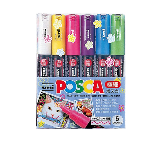 Posca Paint Marker 6 Culori PC-1M Fine Basic Set