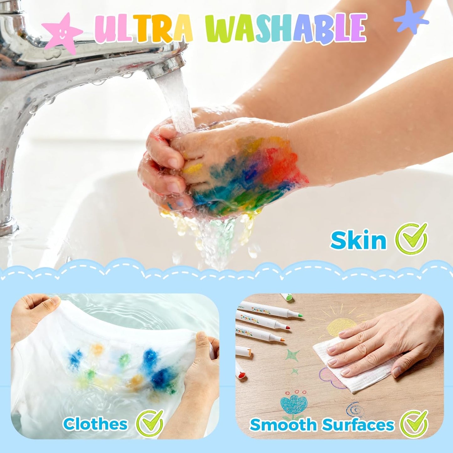 Ohuhu Set 24 Markere Acrilice Ultra Lavabile, Baza Apa, Varf Rotund, Pentru Sticla, Ceramica, Pietre, Lemn, Plastic, Hartie, Panza, Multicolor Y30-80601-83
