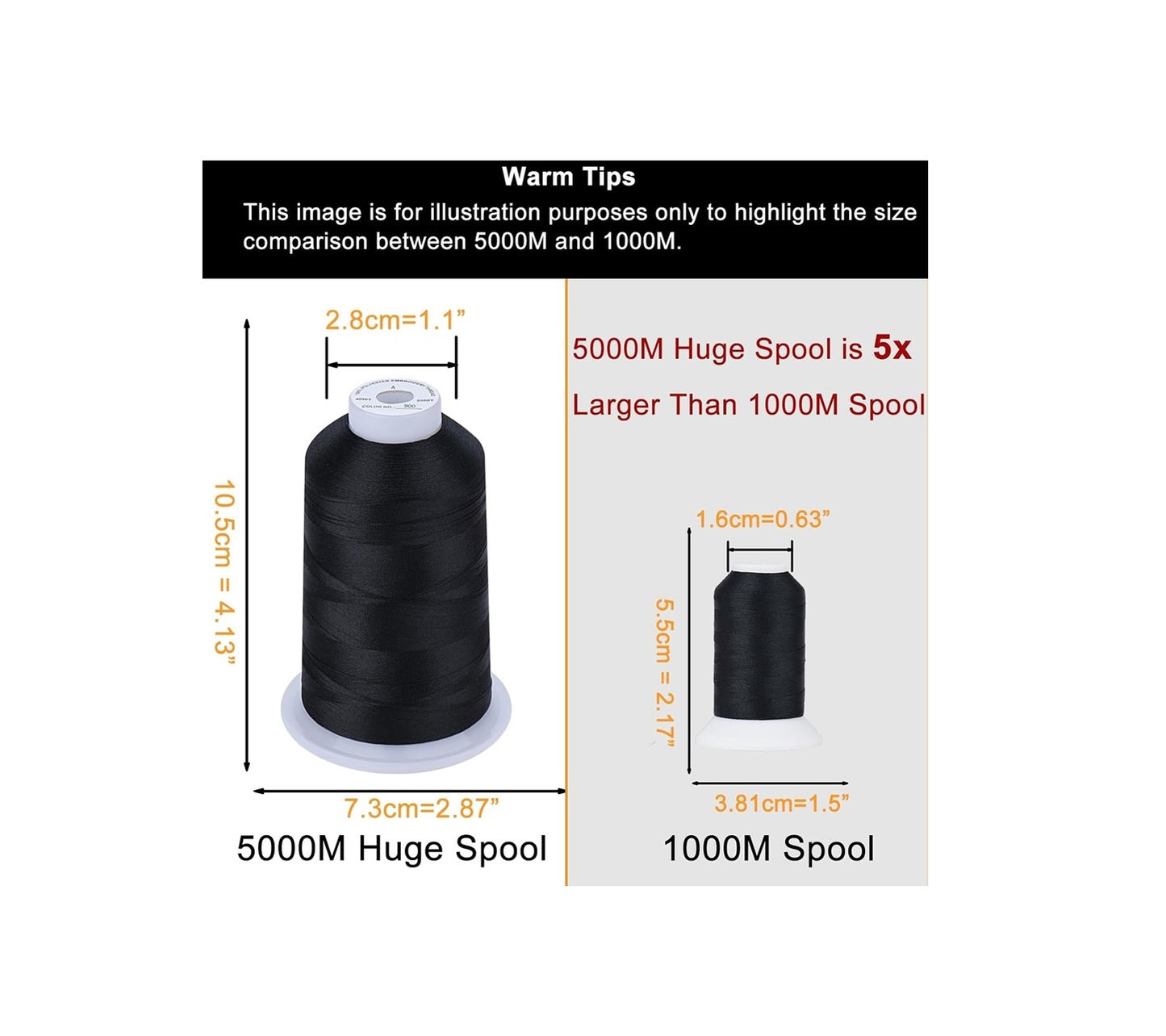 Set Ață De Brodat 4 Bobine - 5000 m, Culori Alb - Negru