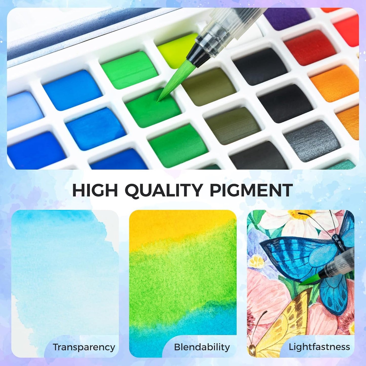 Ohuhu Set De Acuarelă Portabil, 50 De Culori, Y30-80700-43