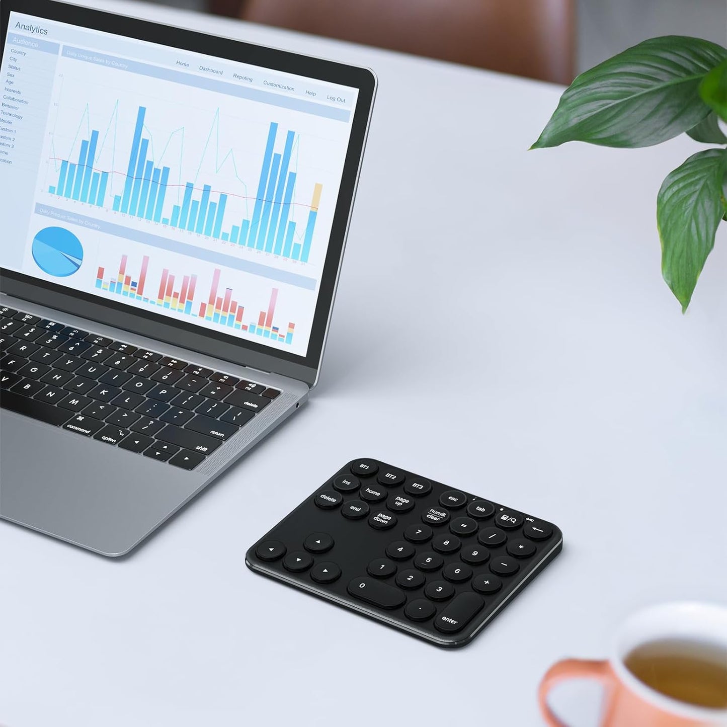 Tastatură Numerică iClever IC-KP11, Bluetooth, Wireless, Multi-dispozitiv, Reîncărcabilă USB-C, Portabilă, 35 Taste
