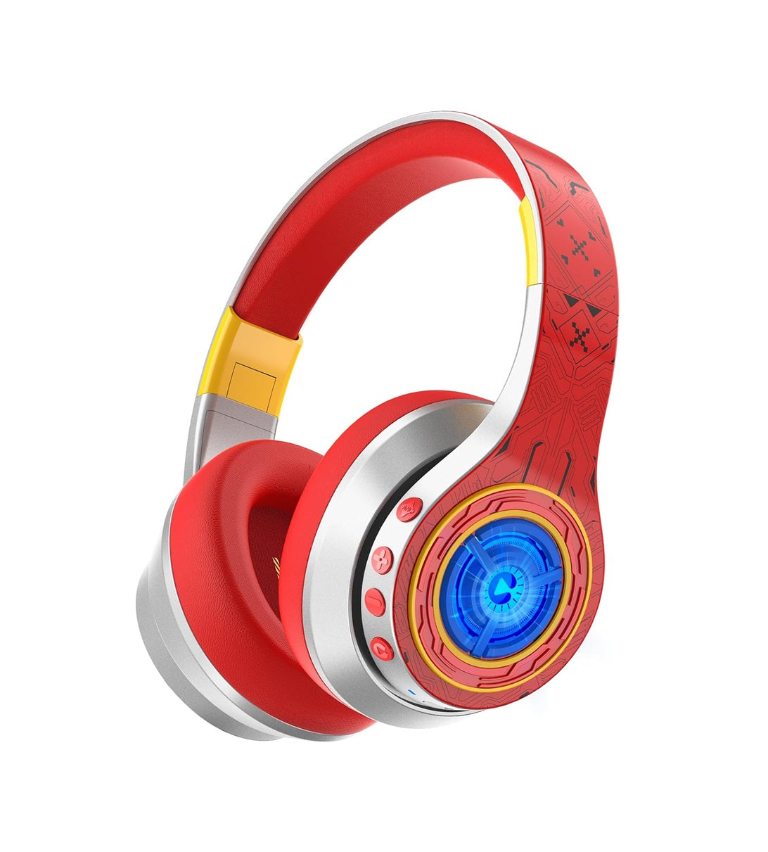 Căști iClever Auraa, Anulare Activă Zgomot, Iluminare LED, Bluetooth 6.0, Volum Sigur 80dBA, Redare 47h, Wireless, Microfon