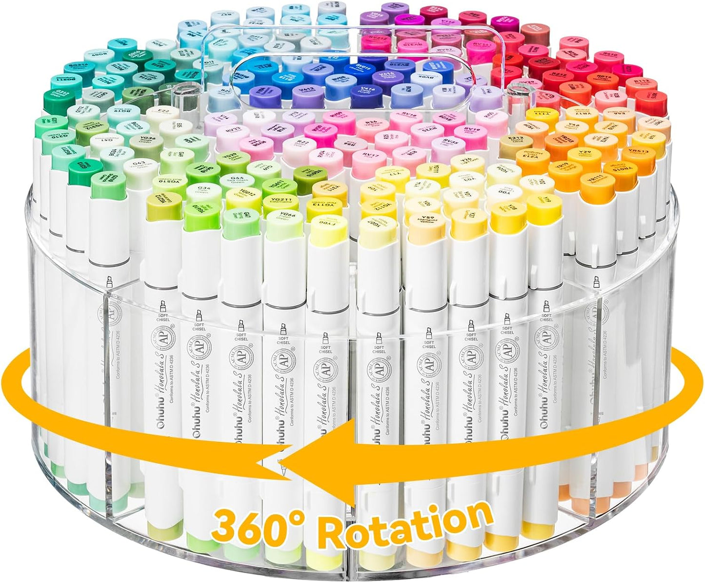 Organizator Ohuhu Pentru Markere, Acril Transparent, Rotație 360°, Y30-80500-14