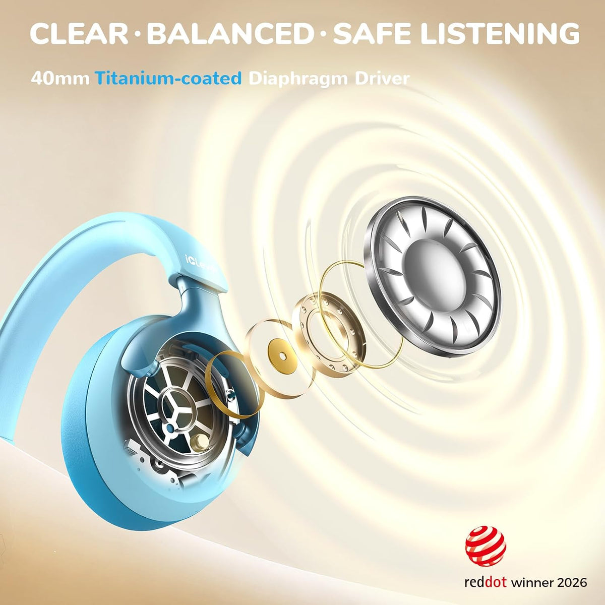 Căști iClever Q950, Bluetooth 6.0, Anularea Zgomotului, Certificate TÜV Rheinland Pentru Protecția Auzului, Tehnologie SafeSound 3.1, Autonomie 60 h, Husă Transport