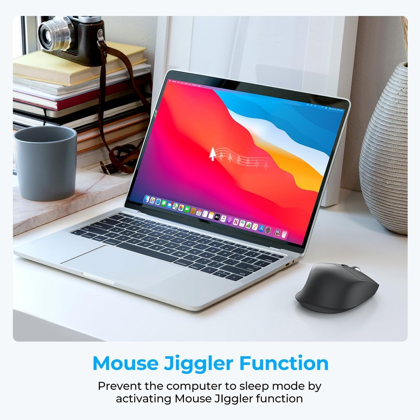 Mouse iClever MD360, Bluetooth, Ergonomic, Fără Fir, Reîncărcabil, Conexiune BT+2,4 Ghz, 4 DPI, USB-C