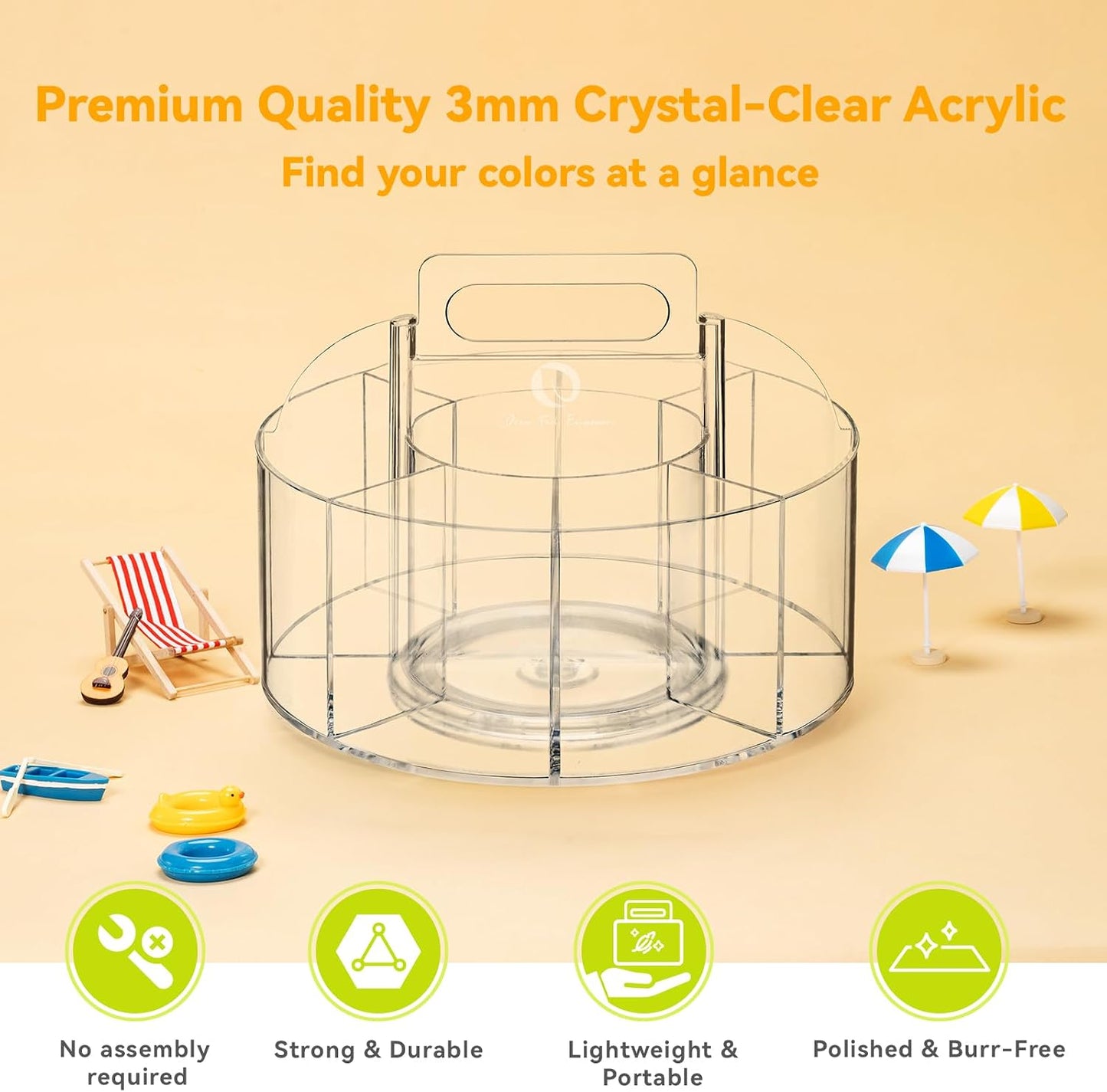 Organizator Ohuhu Pentru Markere, Acril Transparent, Rotație 360°, Y30-80500-14