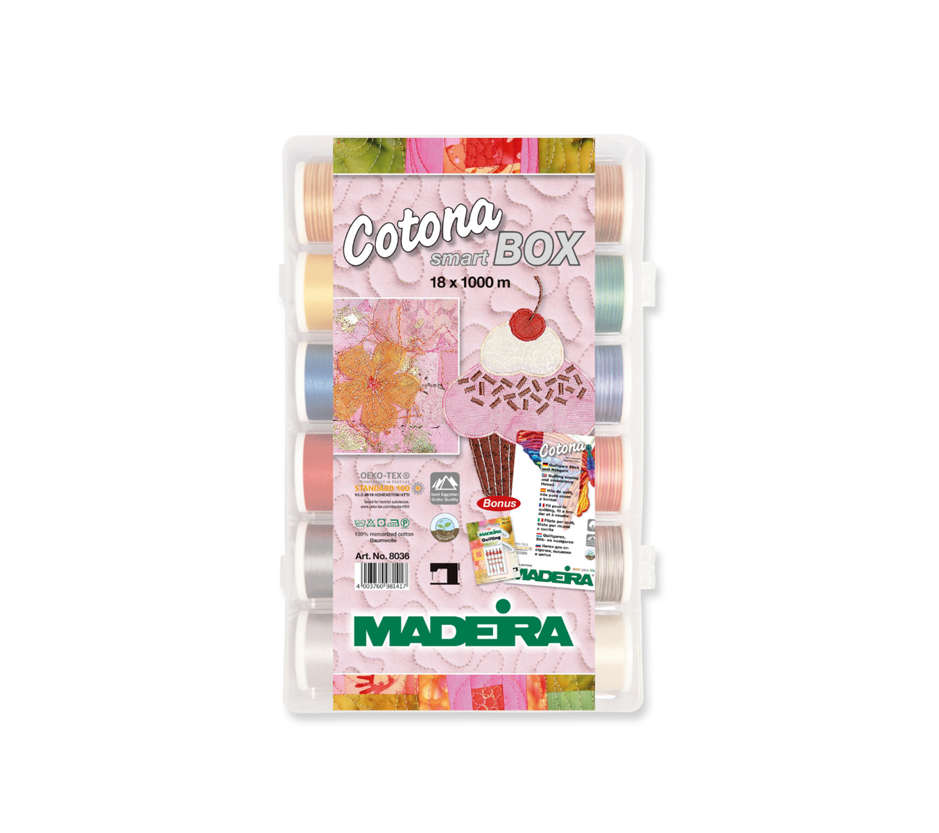 Smartbox 18 Bobine Ata De Brodat Cotona No.50 Madeira 8036