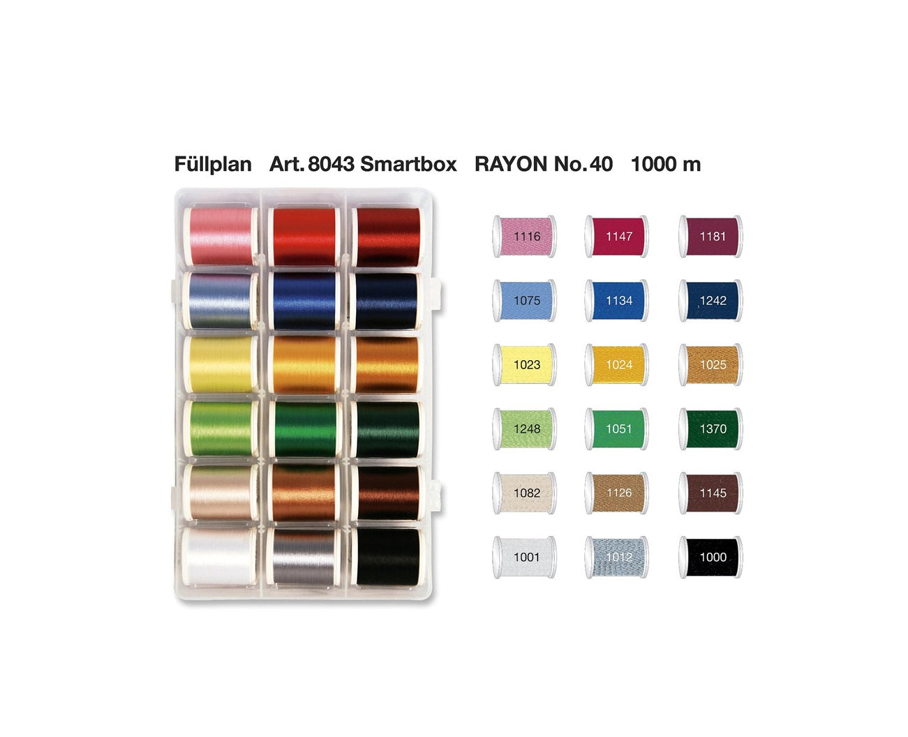 Smartbox 18 Bobine Ata De Brodat Rayon No.40 Madeira 8043