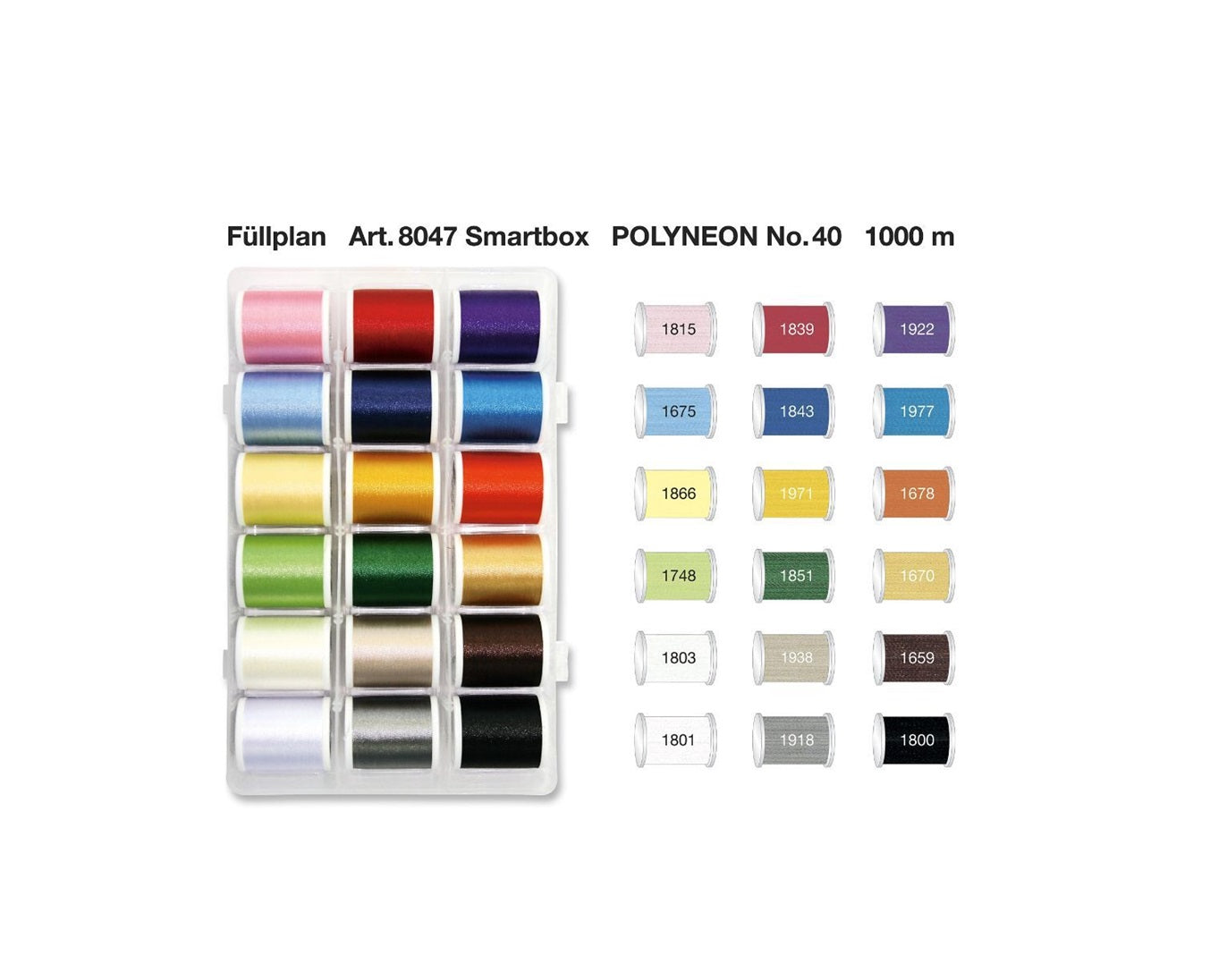 Smartbox 18 Bobine Ata De Brodat Polyneon No.40 Madeira 8047