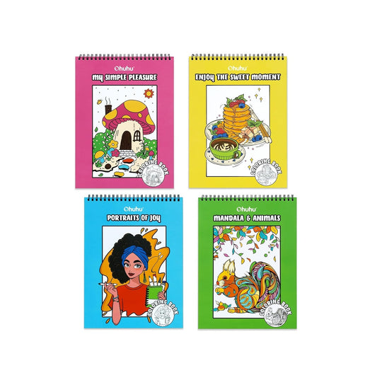 Ohuhu Set 4 Carti De Colorat, 160 Modele De Portrete Cu Mandale Si Flori, Animale Y44-83000-66