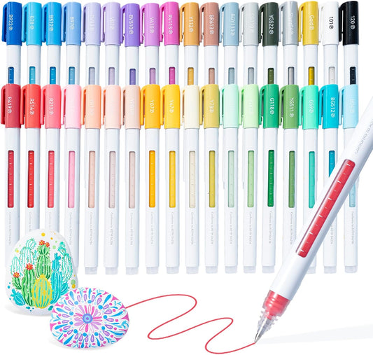 Ohuhu Wai Momi, Set 36 Pixuri Cu Gel Acrilic, Vârf Fin 0,7 mm, Multicolor