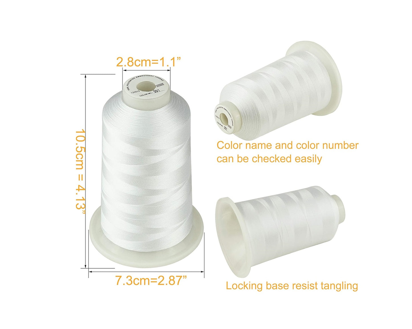 Set Ață De Brodat 4 Bobine - 5000 m, Culoare Alb