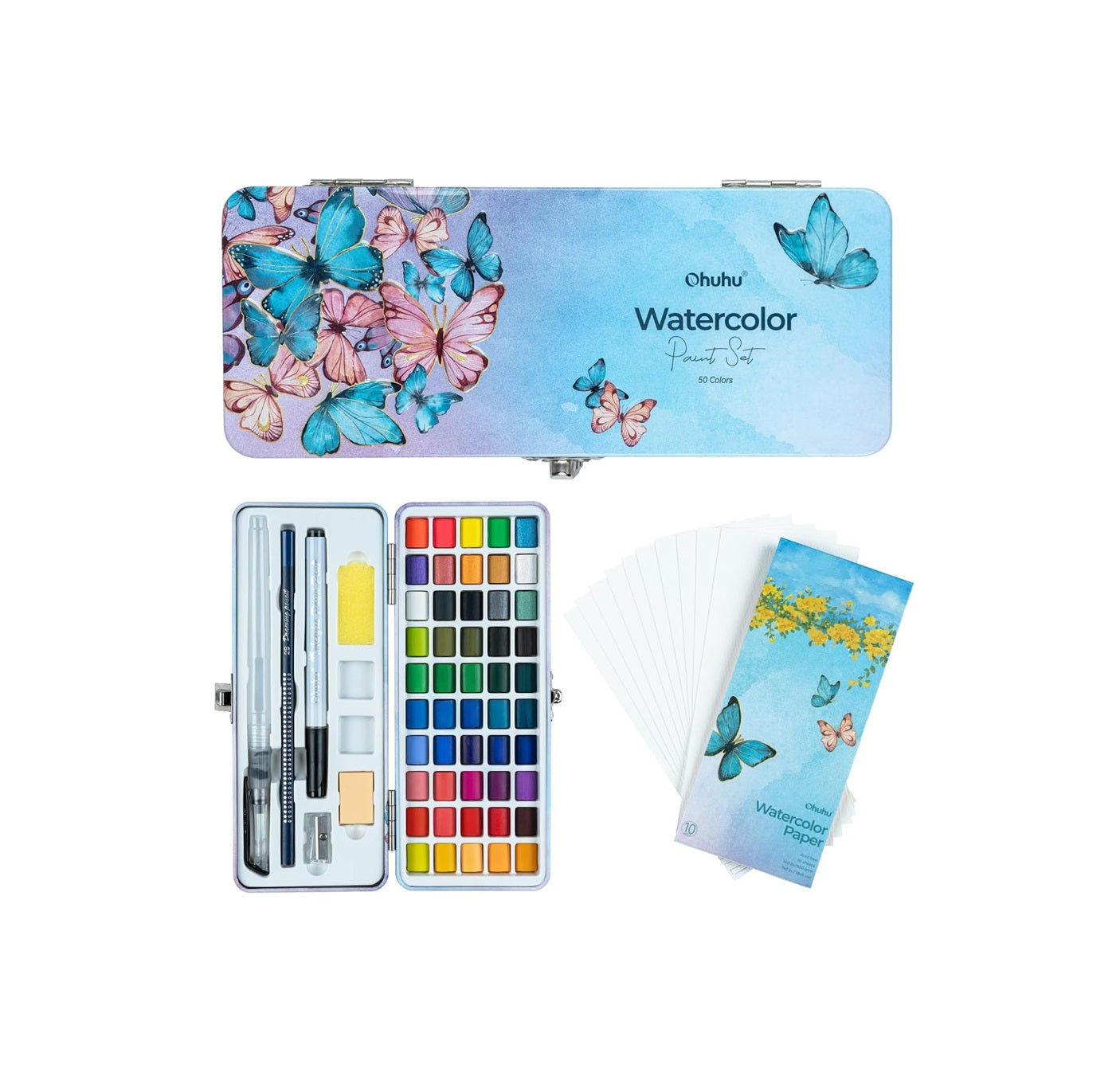 Ohuhu Set De Acuarelă Portabil, 50 De Culori, Y30-80700-43