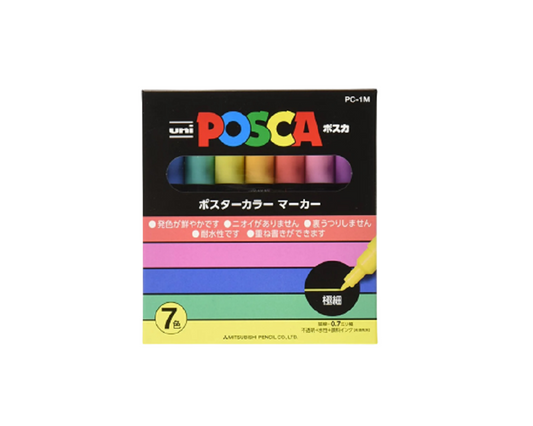 Posca Paint Marker 7 Culori PC-1M Pastel Set