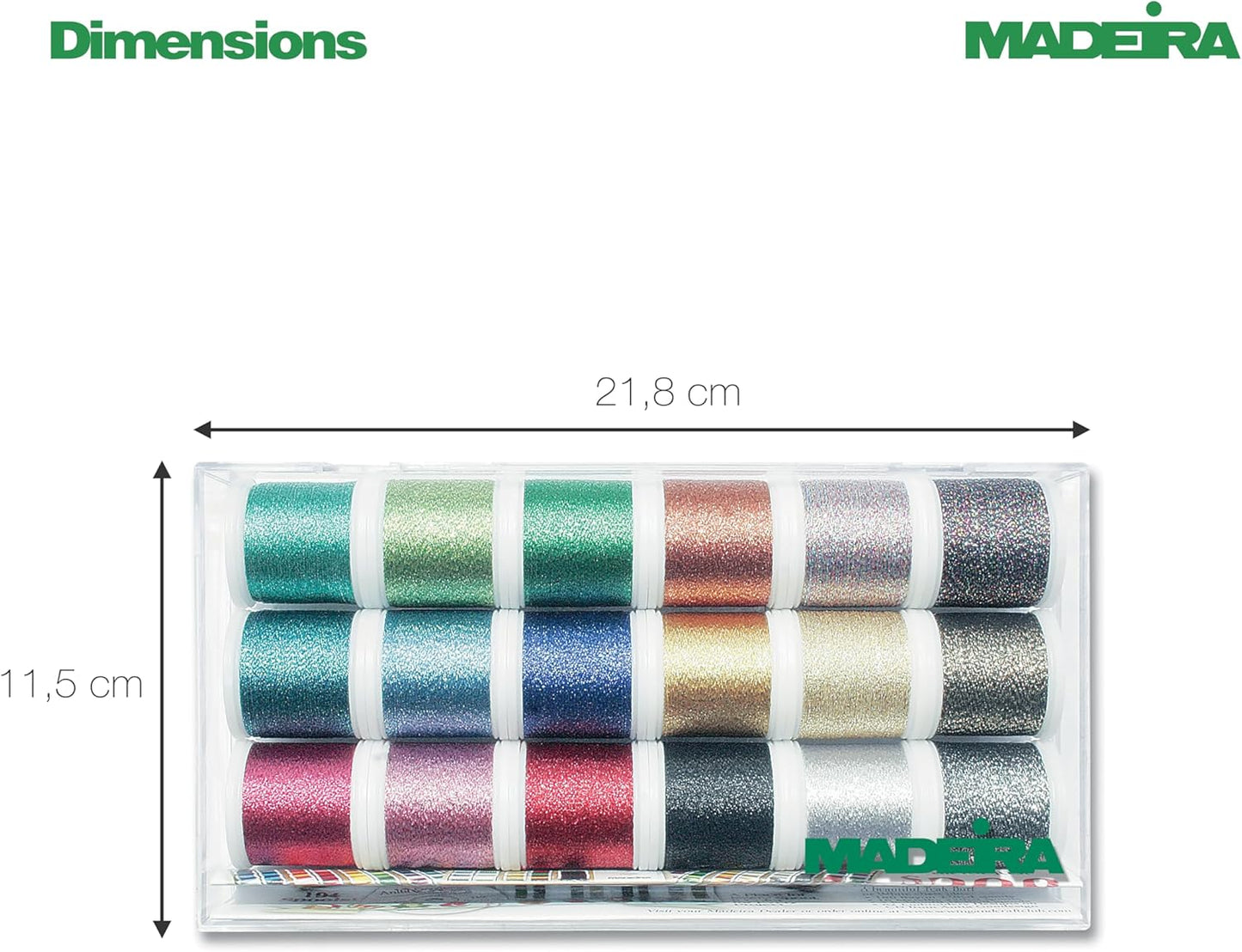 Set 18 Bobine Ata De Brodat Metallic Sparkling No.40 Madeira 8020
