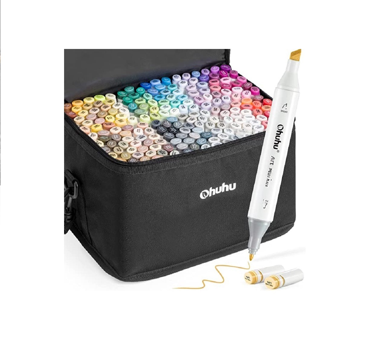 Ohuhu Oahu Set 200 Markere, Baza Alcool, Dual Tips Fine&Chisel, Multicolor Y30-80401-87