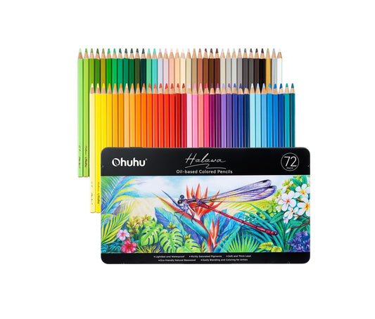 Ohuhu Halawa Series, Set 72 Creioane Colorate, Bază de Ulei, Multicolor, Y30-80200-08