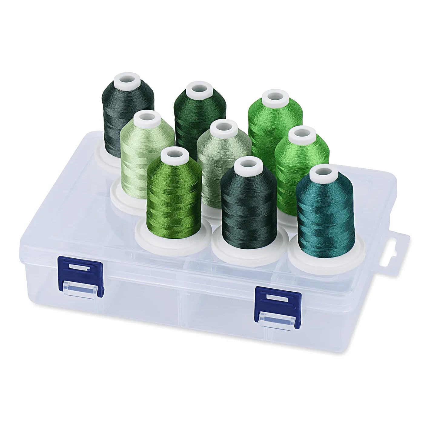 Set Ață De Brodat 9 Bobine - 730 m, Multicolor, Cutie Depozitare