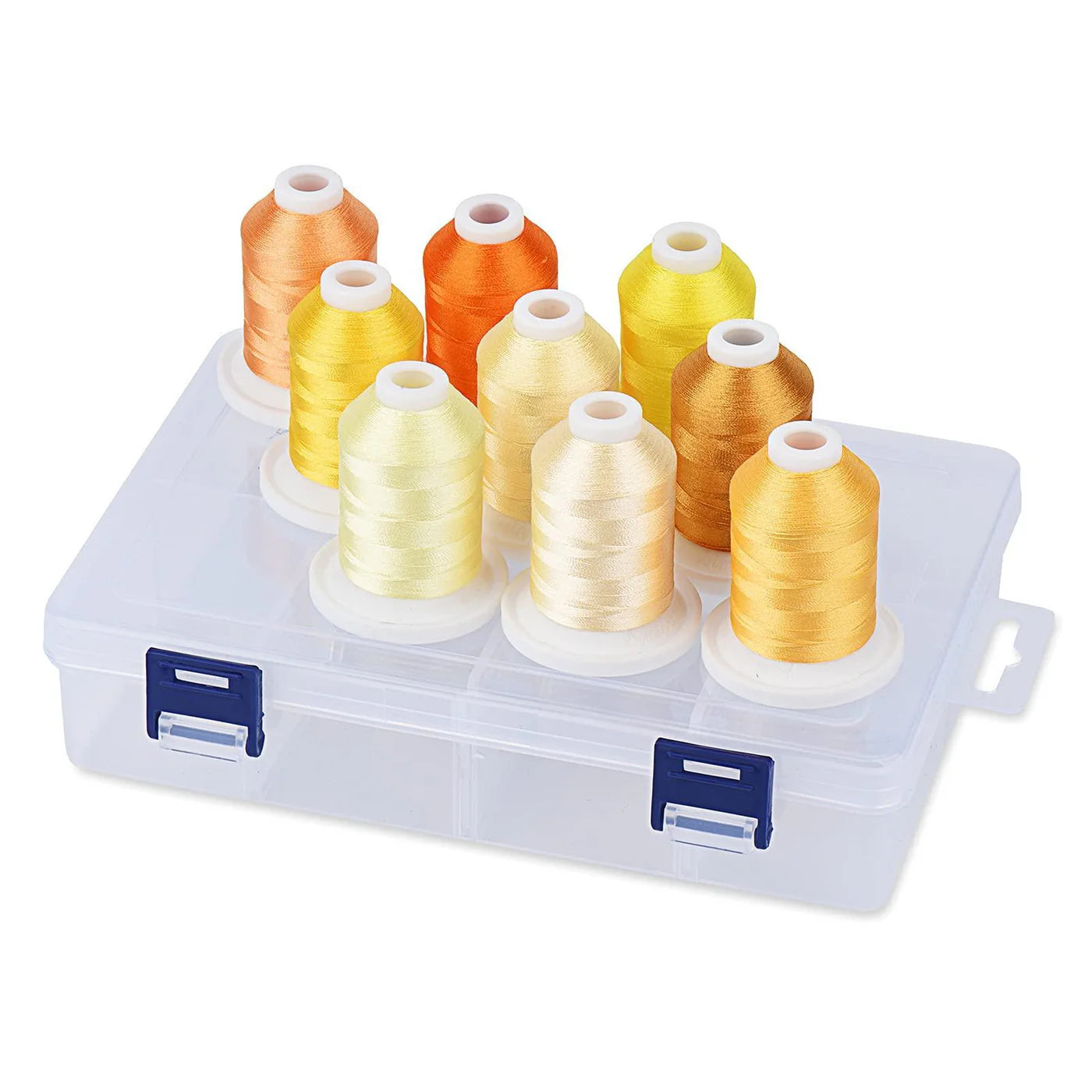 Set Ață De Brodat 9 Bobine - 730 m, Multicolor, Cutie Depozitare