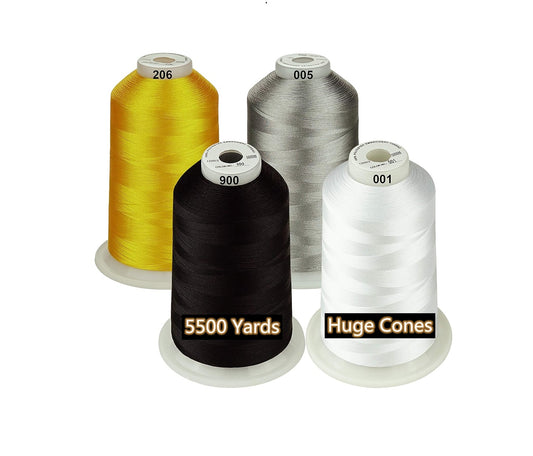Set Ață De Brodat 4 Bobine - 5000 m, Culori Variate