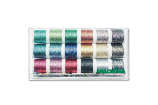 Set 18 Bobine Ata De Brodat Metallic Sparkling No.40 Madeira 8020