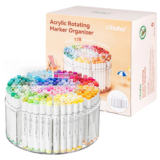 Organizator Ohuhu Pentru Markere, Acril Transparent, Rotație 360°, Y30-80500-14