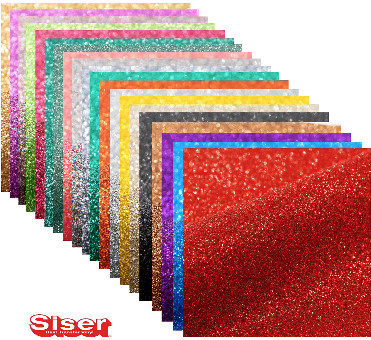 Siser HTV Glitter, Set 20 Coli 20x30cm, Multicolor