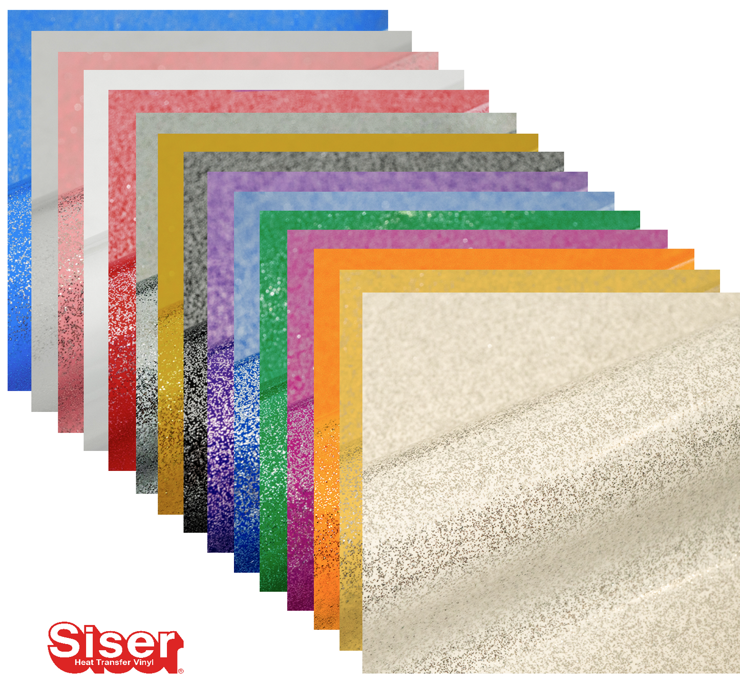 Siser Sparkle P.S. Film HTV, Set 15 Coli A4, Multicolor