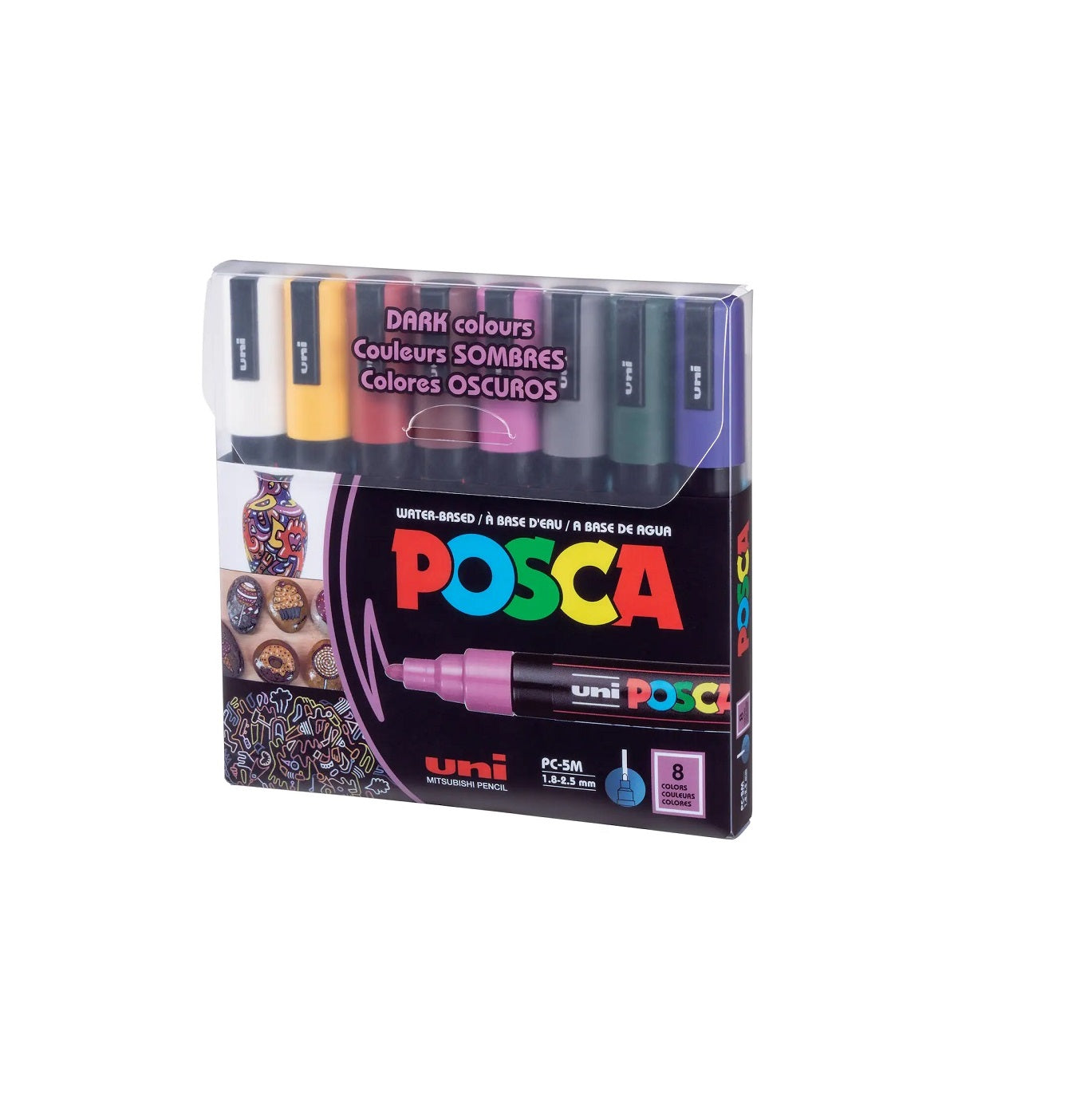 Posca Paint Marker 8 Culori PC-5M Dark Set