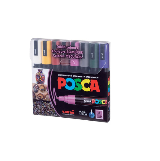 Posca Paint Marker 8 Culori PC-5M Dark Set