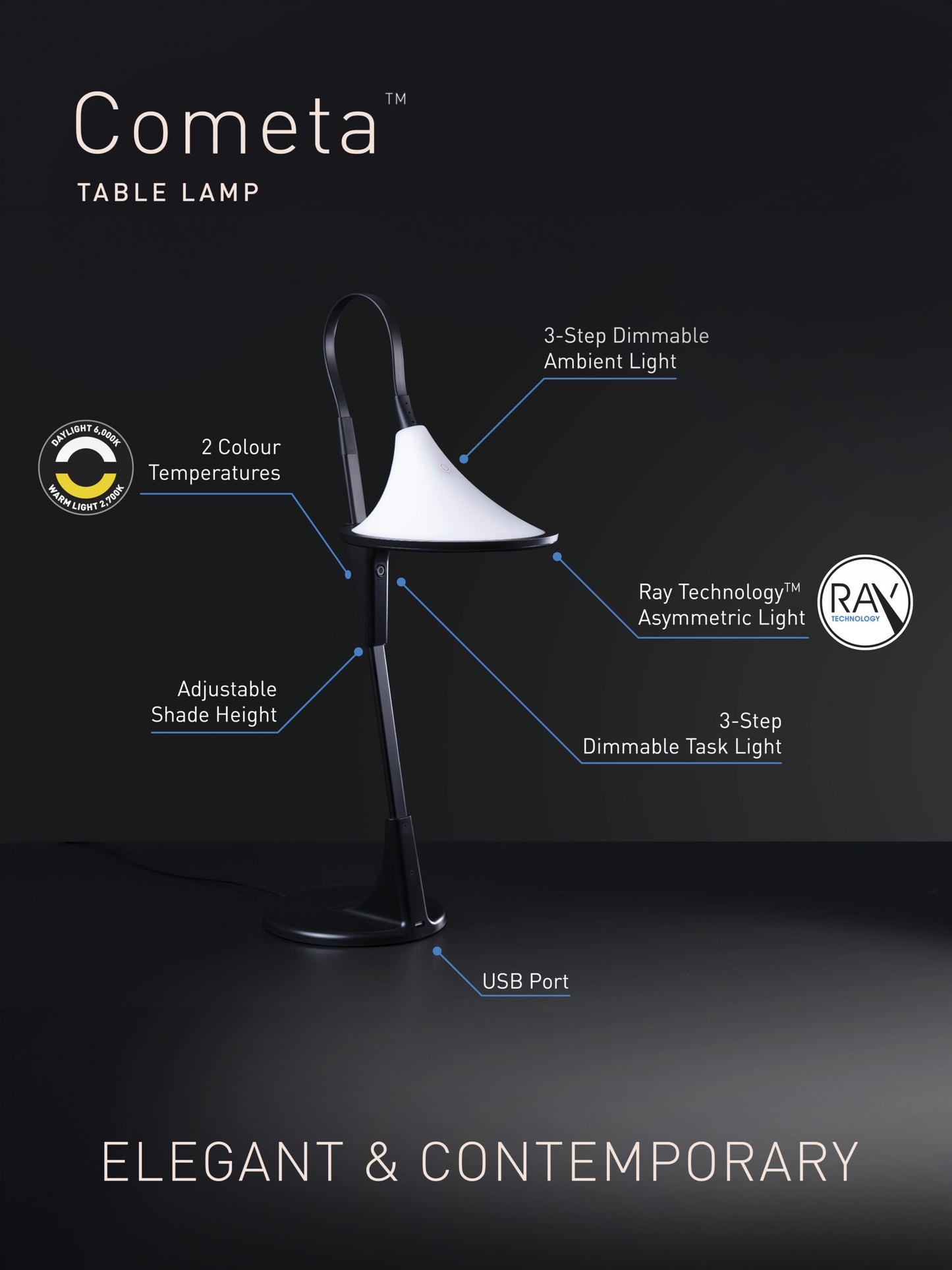 Lampă de Masă Cometa Daylight
