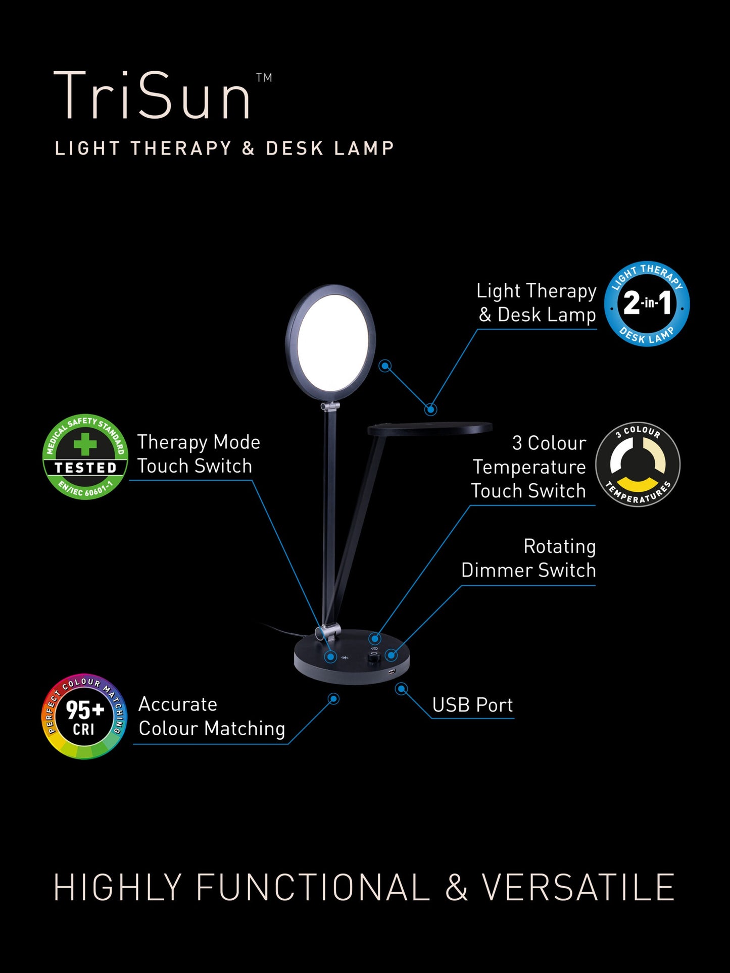 Lampă Terapie & Birou TriSun Daylight