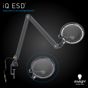 Lupă iQ ESD cu Lumină Daylight & UV