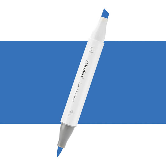 Ohuhu Honolulu PB2 Brilliant Blue Individual Marker , Brush & Chisel O10-00001-58