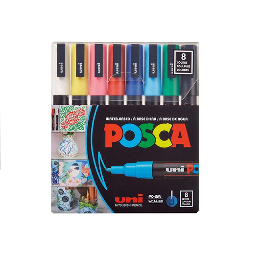 Posca Paint Marker 8 Culori PC-3M Fine Basic Set