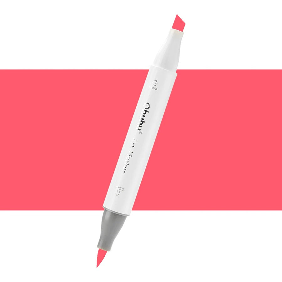 Ohuhu Honolulu R3 Coral Red Individual Marker , Brush & Chisel O10-00000-70