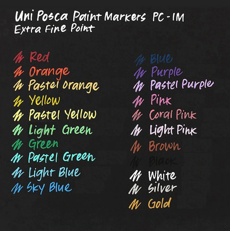 Posca Paint Marker 12 Culori PC-1M Extra Fine Multicolor Set