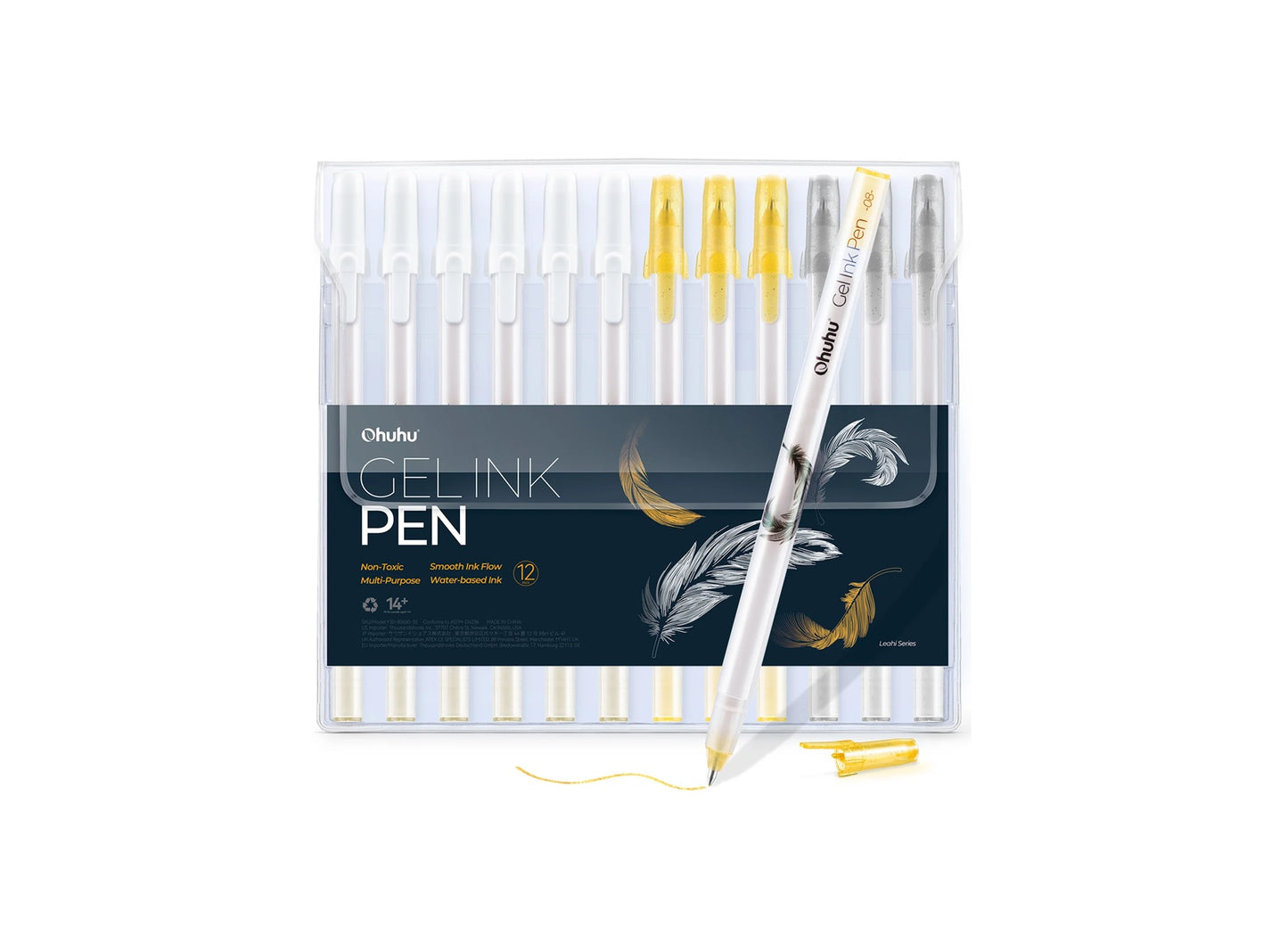 Ohuhu Set Gold Silver White 12 Gel Pens, Y30-80600-55