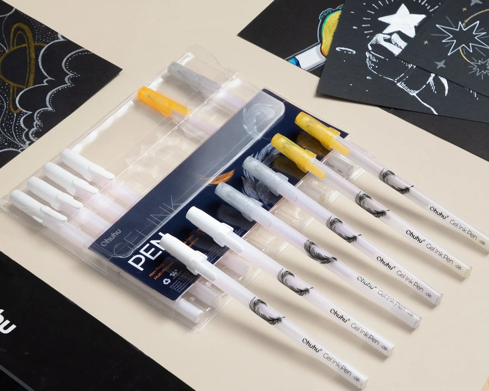 Ohuhu Set Gold Silver White 12 Gel Pens, Y30-80600-55