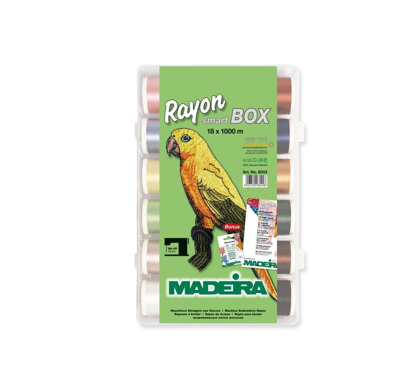 Smartbox 18 Bobine Ata De Brodat Rayon No.40 Madeira 8043