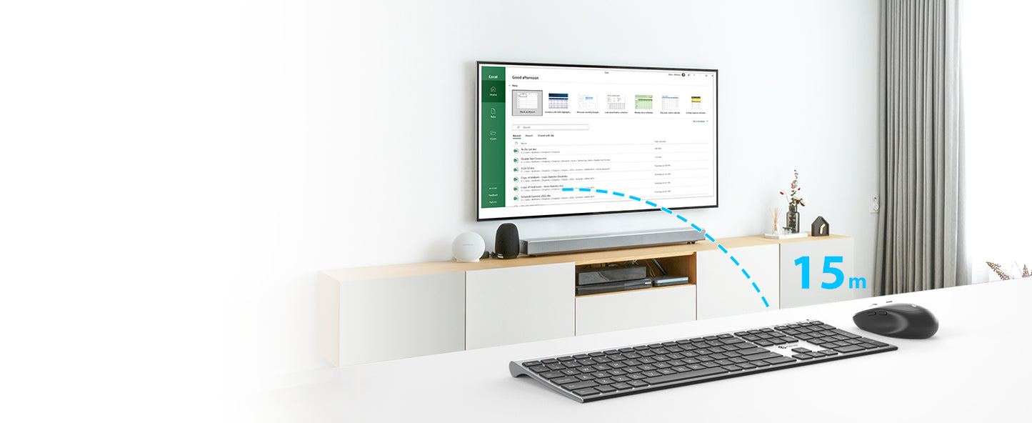 Tastatură Si Mouse iClever BK23, Bluetooth 5.1, Fără Fir, Reîncărcabilă USB-C, Cu Tastatură Numerică, Ultra-Subțire, Asociere Pana La Trei Dispozitive, Clic Silentios, Multi-OS