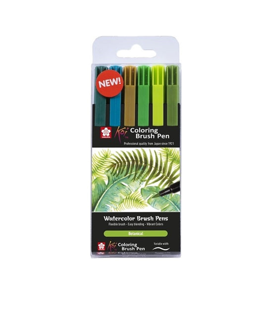 Sakura Set 6 Markere Koi Color Brush, Culori Botanice