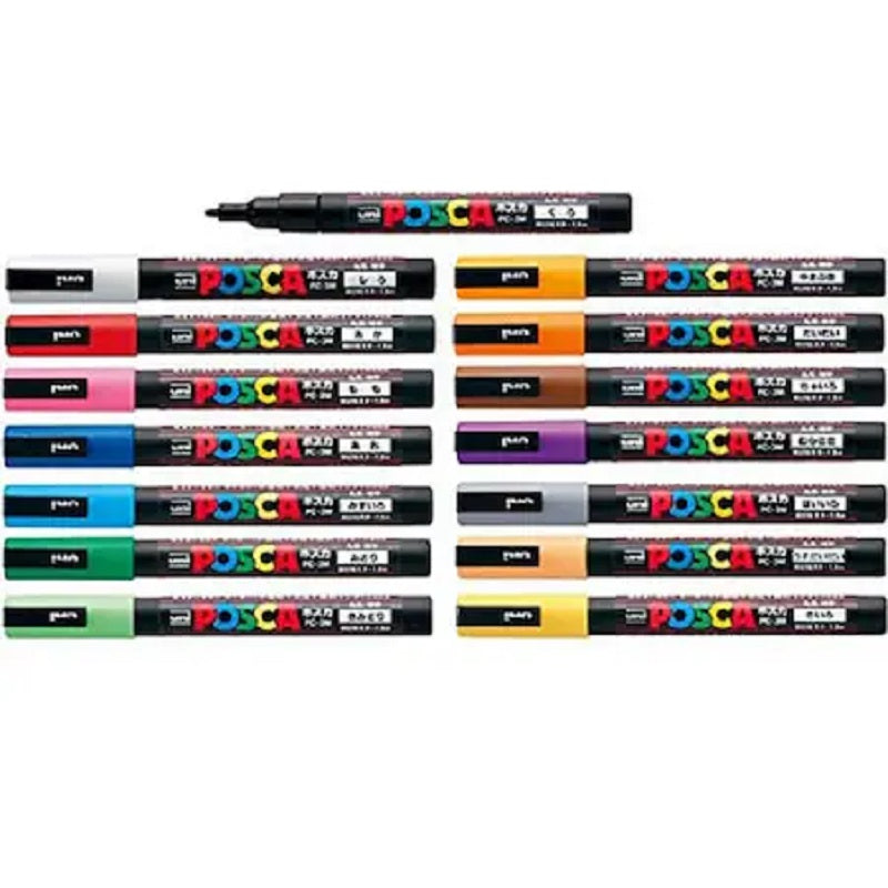 Posca Paint Marker 15 Culori PC-3M Multicolor Set