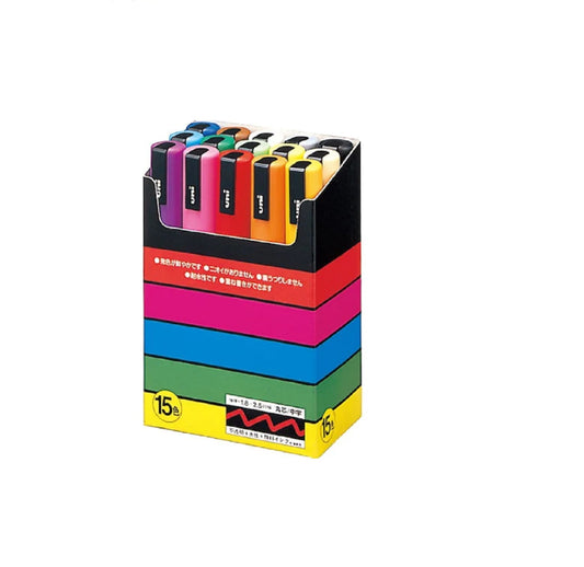 Posca Paint Marker 15 Culori PC-5M Multicolor Set