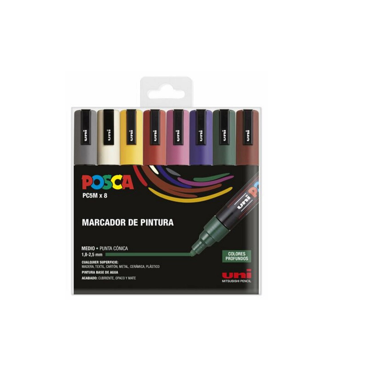 Posca Paint Marker 8 Culori PC-5M Dark Set